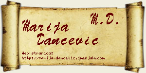 Marija Dančević vizit kartica